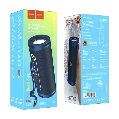 Колонка Hoco HС9 (Bluetooth/USB/AUX) синяя