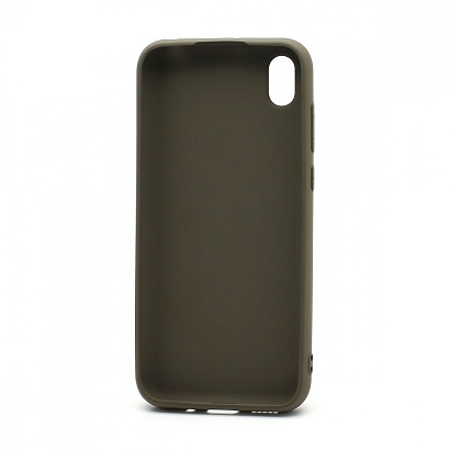 Чехол силиконовый с кожаной вставкой Leather Cover для Huawei Honor 8S/Y5 2019 коричневый