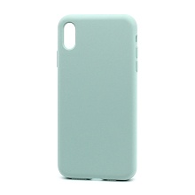 Чехол Silicone Case без лого для Apple iPhone XS Max (полная защита) (017) голубой