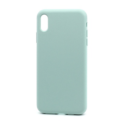 Чехол Silicone Case без лого для Apple iPhone XS Max (полная защита) (017) голубой