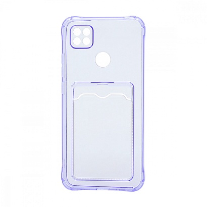 Чехол с кармашком для Xiaomi Redmi 9C/Redmi 10A прозрачный (005) сиреневый