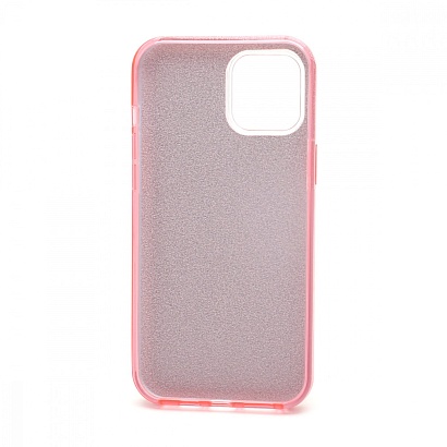 Чехол Fashion с блестками силикон-пластик для Apple iPhone 12 Pro Max/6.7 розовый