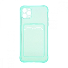 Чехол с кармашком для Apple iPhone 11 Pro Max/6.5 прозрачный (007) мятный