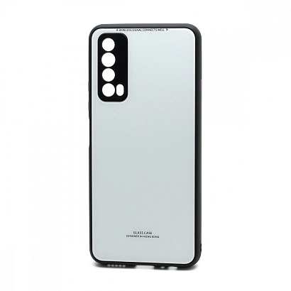 Чехол со стеклянной вставкой без лого для Huawei P Smart 2021/Y7a белый