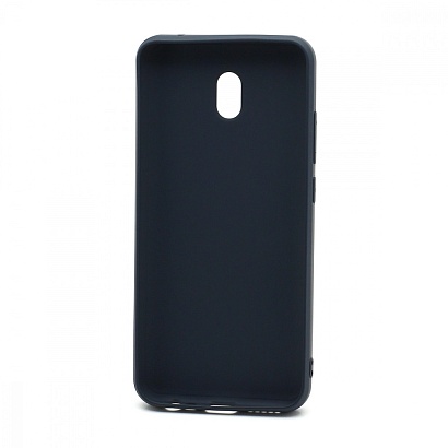 Чехол силиконовый с кожаной вставкой Leather Cover для Xiaomi Redmi 8A синий