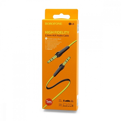 Кабель AUX (3,5 mm jack) Borofone BL6 (100см) желтый