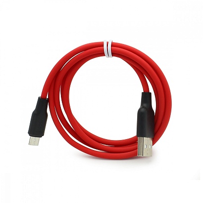 Кабель USB - Micro USB HOCO X21 "Silicone" (2А, 100см) черно-красный