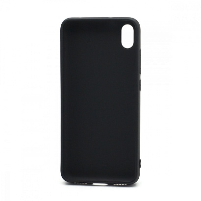 Чехол силиконовый с кожаной вставкой Leather Cover для Xiaomi Redmi 7A черный