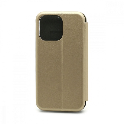 Чехол-книжка BF модельный (силикон/кожа) для Apple iPhone 13 Pro золотистый