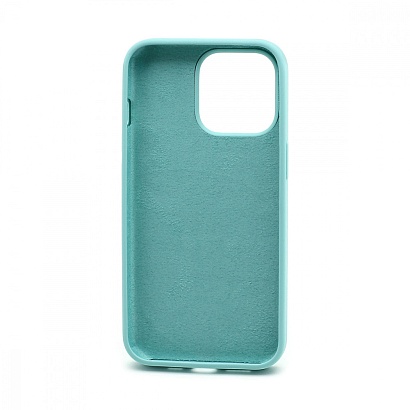 Чехол Silicone Case без лого для Apple iPhone 13 Pro/6.1 (полная защита) (044) светло голубой