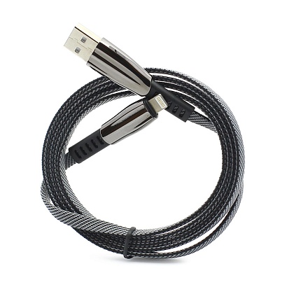 Кабель USB - Lightning HOCO U70 "Splendor" (2.4А, 120см) темно серый