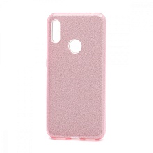 Чехол Fashion с блестками силикон-пластик для Huawei Honor 8A/Y6 2019 розовый