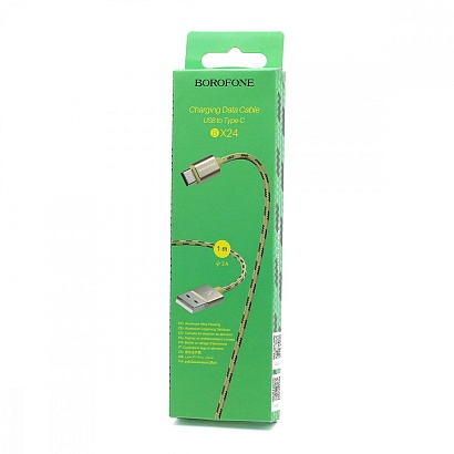 Кабель USB - Type-C Borofone BX24 "Ring" (3А, 100см) золотистый