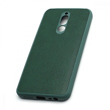 Чехол силиконовый с кожаной вставкой Leather Cover для Xiaomi Redmi 8 зеленый