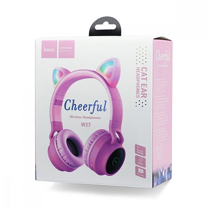 Наушники полноразмерные Bluetooth HOCO W27 Cat Ear серые