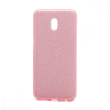 Чехол Fashion с блестками силикон-пластик для Xiaomi Redmi 8A розовый