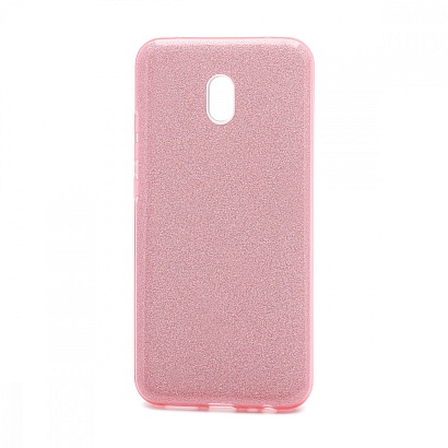 Чехол Fashion с блестками силикон-пластик для Xiaomi Redmi 8A розовый