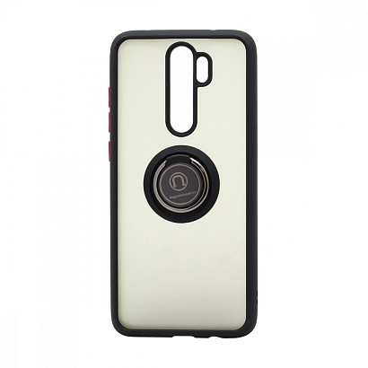 Чехол Shockproof Ring для Xiaomi Redmi Note 8 Pro (003) черно-красный