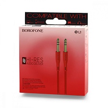 Кабель AUX (3,5 mm jack) Borofone BL1 (100см) красный
