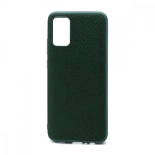 Чехол силиконовый с кожаной вставкой Leather Cover для Samsung Galaxy A02S/M02S/A03S зеленый