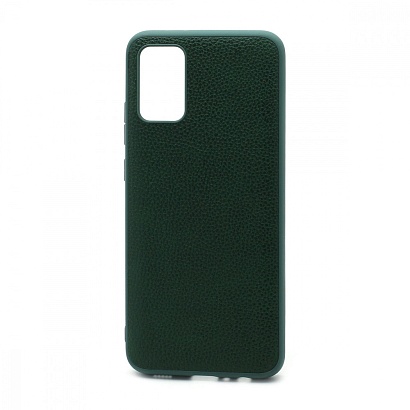 Чехол силиконовый с кожаной вставкой Leather Cover для Samsung Galaxy A02S/M02S/A03S зеленый