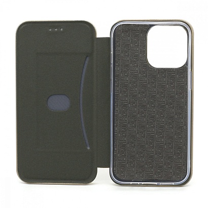 Чехол-книжка BF модельный (силикон/кожа) для Apple iPhone 13 Pro золотистый