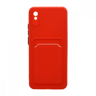 Чехол с кармашком и цветными кнопками для Xiaomi Redmi 9A (010) красный