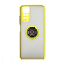 Чехол Shockproof Ring для Xiaomi Redmi Note 11/Redmi Note 11S (001) желто-черный