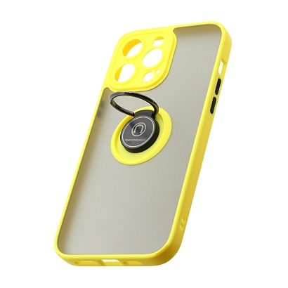 Чехол Shockproof Ring для Apple iPhone 14 Pro Max/6.7 (001) желто-черный