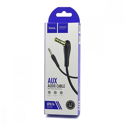 Кабель AUX (3,5 mm jack) HOCO UPA 14 (100см) черный