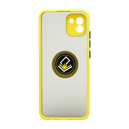 Чехол Shockproof Ring для Samsung Galaxy A03 (001) желто-черный