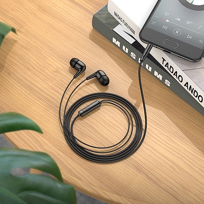 Наушники с микрофоном HOCO M-97 (3.5 mm jack) черные