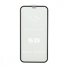 Защитное стекло 6D Premium для Apple iPhone 12/12 Pro/6.1 черное