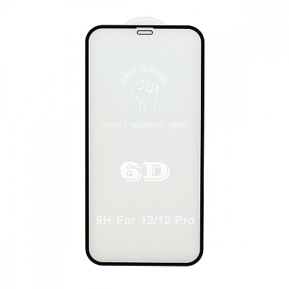 Защитное стекло 6D Premium для Apple iPhone 12/12 Pro/6.1 черное