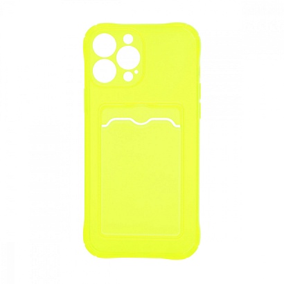 Чехол с кармашком для Apple iPhone 13 Pro Max/6.7 прозрачный (008) салатовый