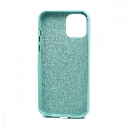 Чехол Silicone Case без лого для Apple iPhone 12 Pro Max/6.7 (полная защита) (044) светло голубо