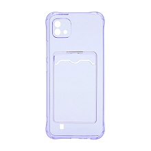 Чехол с кармашком для Realme C11 2021/C20 прозрачный (005) сиреневый