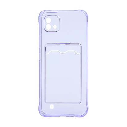 Чехол с кармашком для Realme C11 2021/C20 прозрачный (005) сиреневый