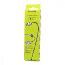 Кабель USB - Micro USB Borofone BX24 "Ring" (2.4А, 100см) серый