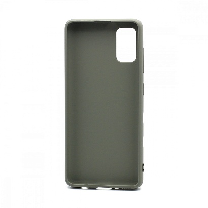 Чехол силиконовый с кожаной вставкой Leather Cover для Samsung Galaxy A41 серый