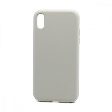 Чехол Silicone Case без лого для Apple iPhone XR (полная защита) (010) светло серый