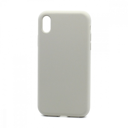 Чехол Silicone Case без лого для Apple iPhone XR (полная защита) (010) светло серый