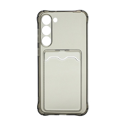 Чехол с кармашком для Samsung Galaxy S23 Plus прозрачный (002) черный