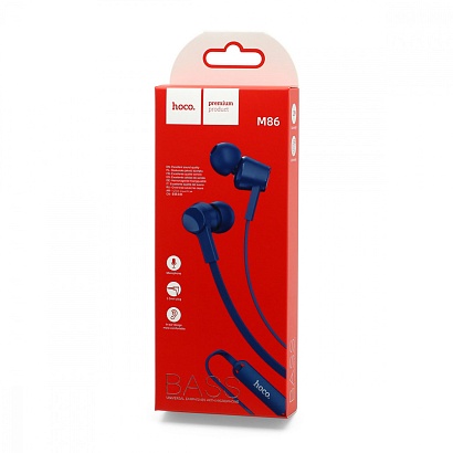 Наушники с микрофоном HOCO M-86 (3.5 mm jack) синие