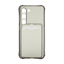 Чехол с кармашком для Samsung Galaxy S23 прозрачный (002) черный