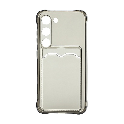 Чехол с кармашком для Samsung Galaxy S23 прозрачный (002) черный