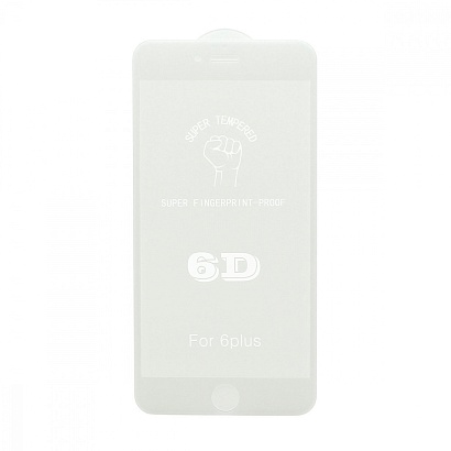Защитное стекло 6D Premium для Apple iPhone 6 Plus/6S Plus белое тех. пак																											