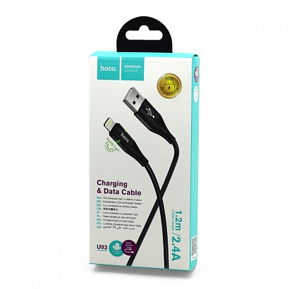 Кабель USB - Lightning HOCO U93 "Shadow" (2.4A, 120см) черный
