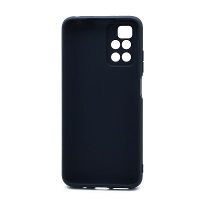 Чехол силиконовый с кожаной вставкой Leather Cover для Xiaomi Redmi 10 синий