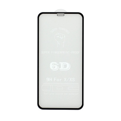 Защитное стекло 6D Premium для Apple iPhone 11 Pro/X/XS черное тех. пак